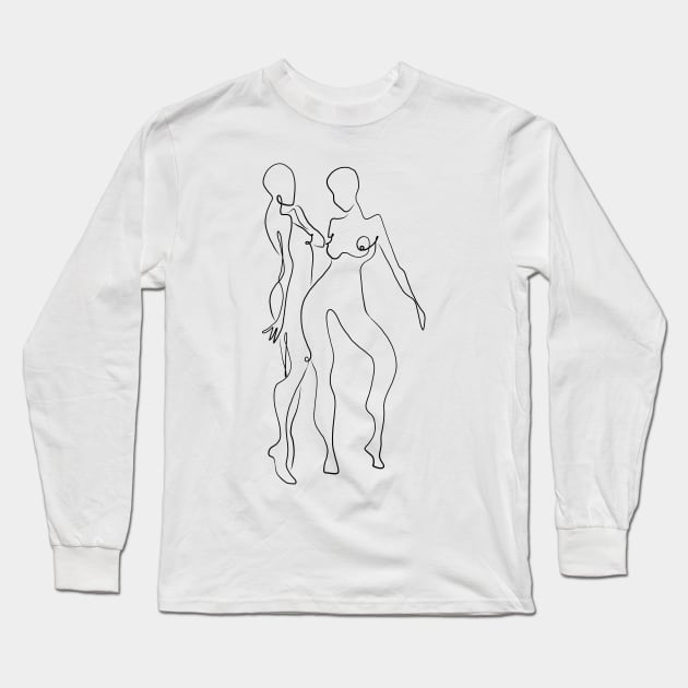 Gemini Celestial Line Art Long Sleeve T-Shirt by GLG